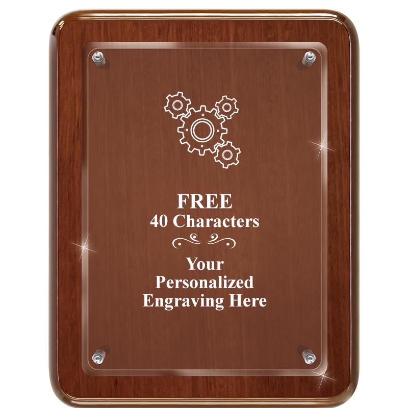 7X9 WALNUT FLOAT ACR PLQ