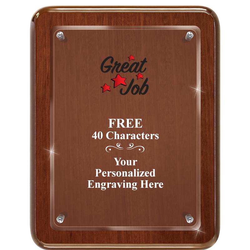 7X9 WALNUT FLOAT ACR PLQ