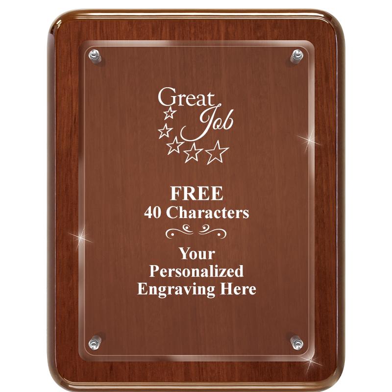 7X9 WALNUT FLOAT ACR PLQ