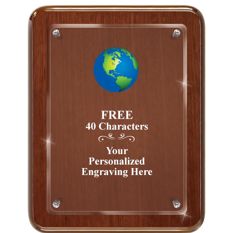 7X9 WALNUT FLOAT ACR PLQ