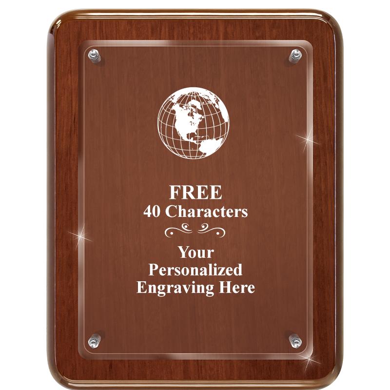 7X9 WALNUT FLOAT ACR PLQ