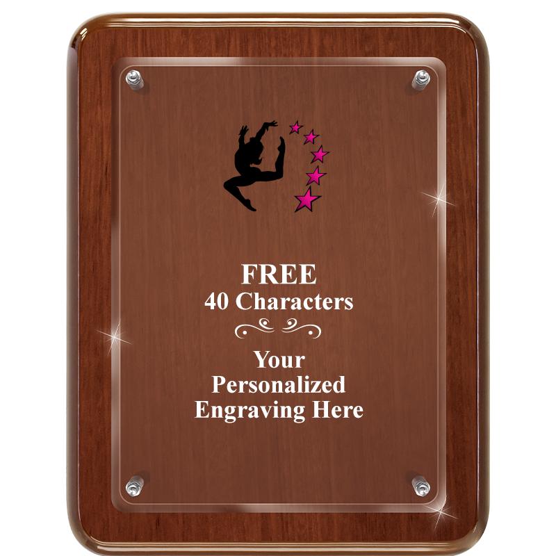 7X9 WALNUT FLOAT ACR PLQ