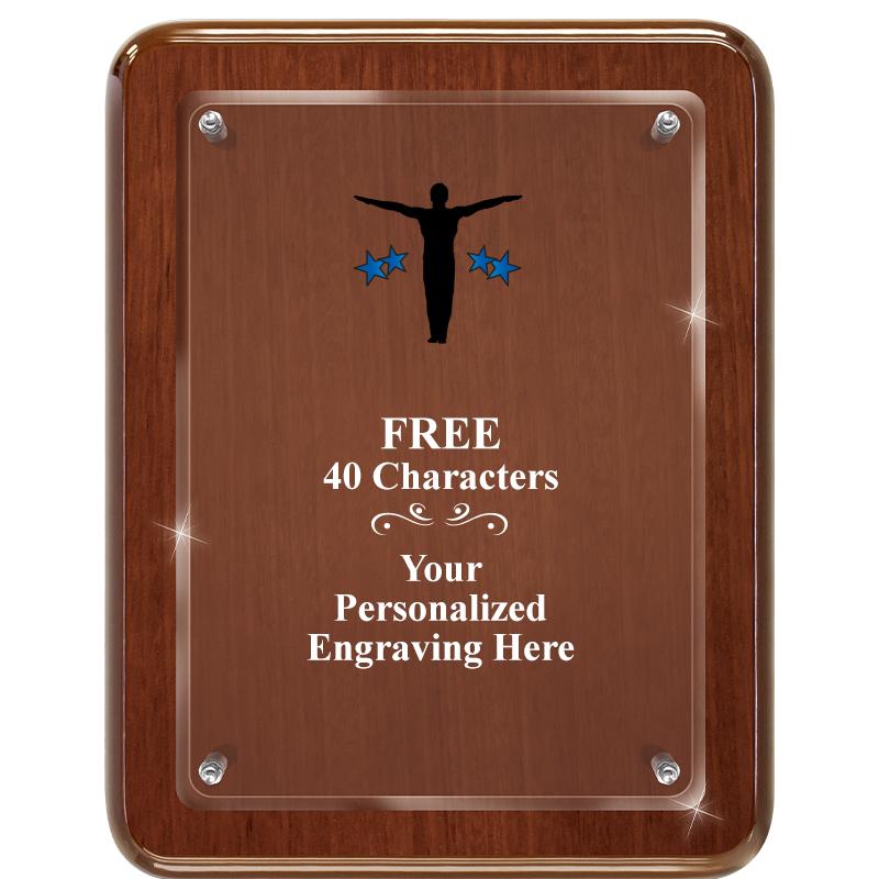 7X9 WALNUT FLOAT ACR PLQ