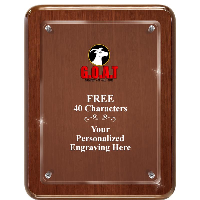 7X9 WALNUT FLOAT ACR PLQ