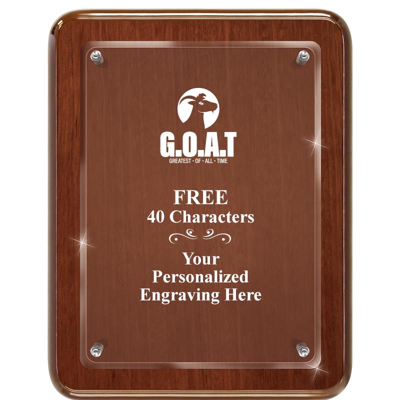 7X9 WALNUT FLOAT ACR PLQ