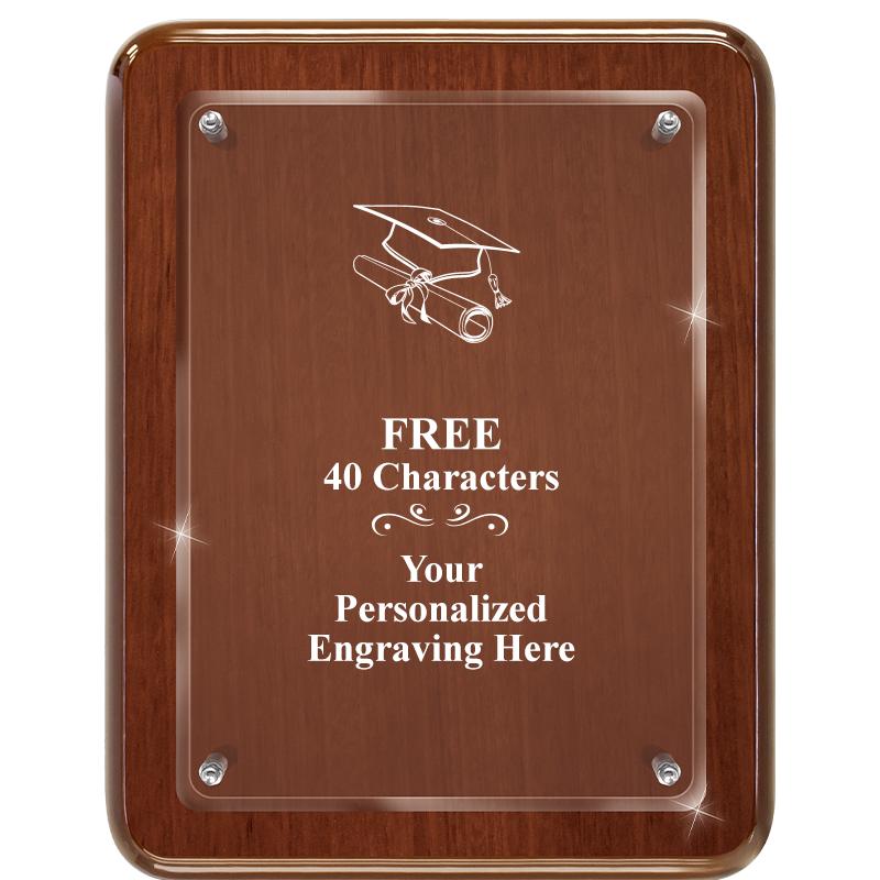 7X9 WALNUT FLOAT ACR PLQ