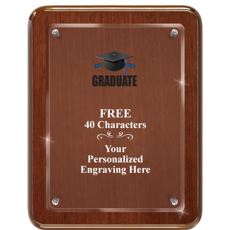 7X9 WALNUT FLOAT ACR PLQ