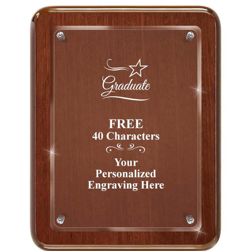 7X9 WALNUT FLOAT ACR PLQ