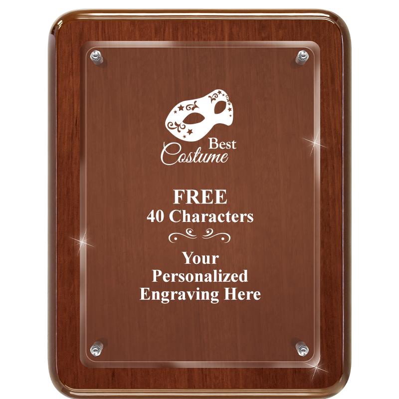 7X9 WALNUT FLOAT ACR PLQ