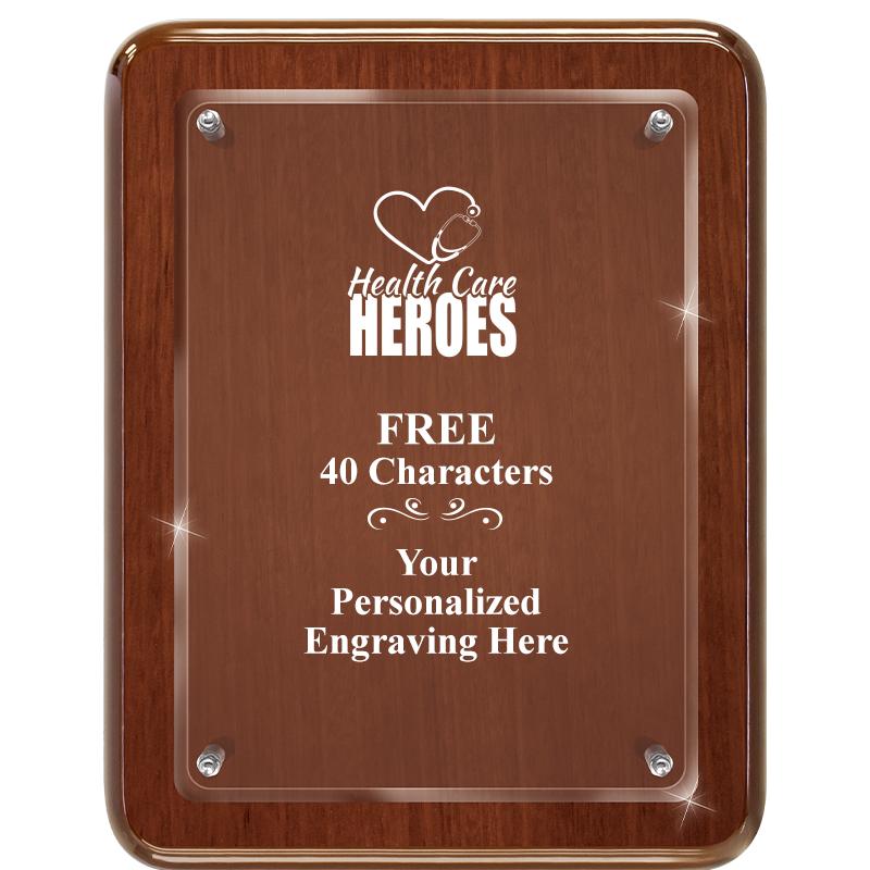 7X9 WALNUT FLOAT ACR PLQ