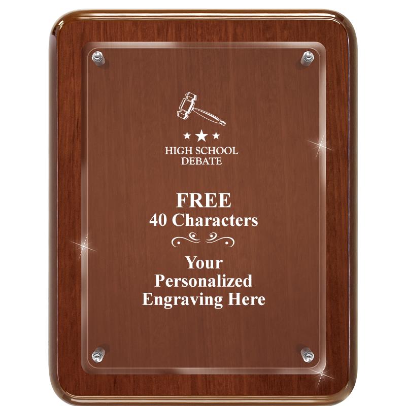 7X9 WALNUT FLOAT ACR PLQ