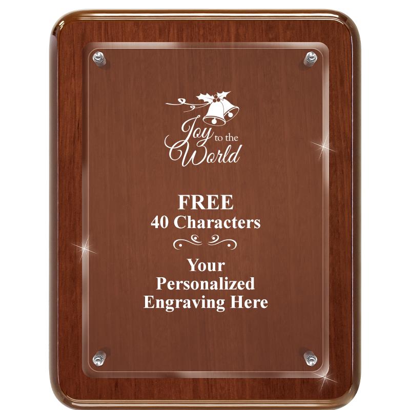 7X9 WALNUT FLOAT ACR PLQ