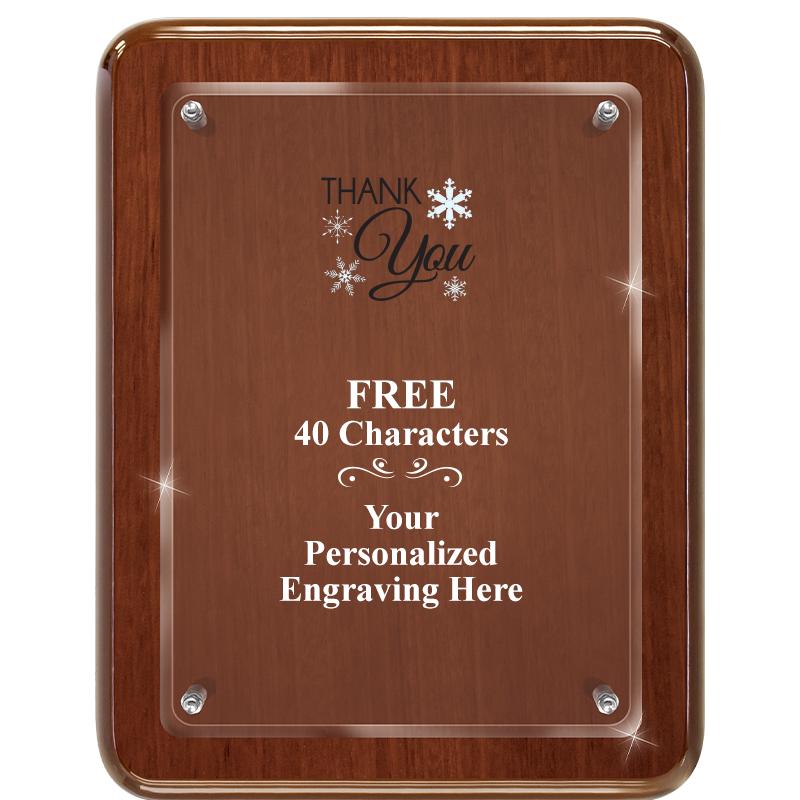 7X9 WALNUT FLOAT ACR PLQ