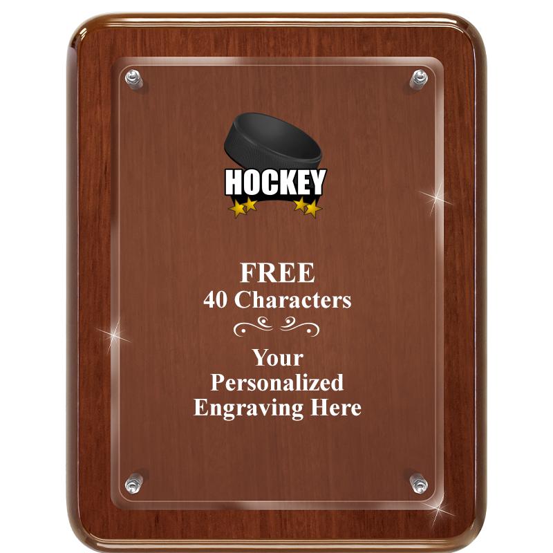 7X9 WALNUT FLOAT ACR PLQ