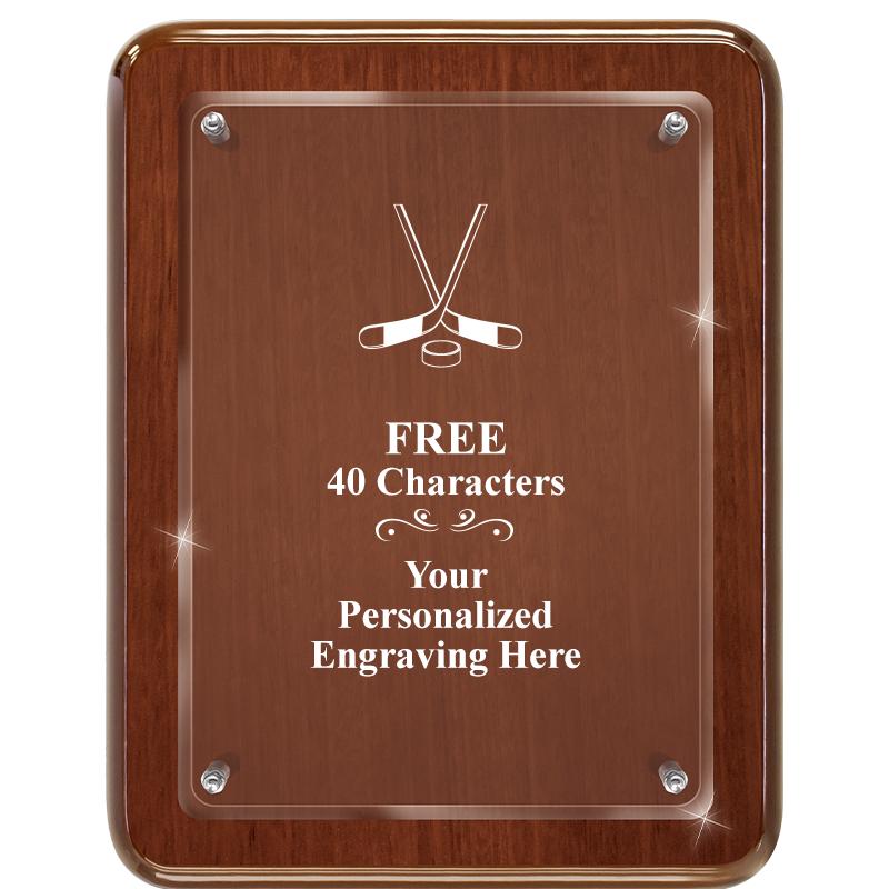 7X9 WALNUT FLOAT ACR PLQ