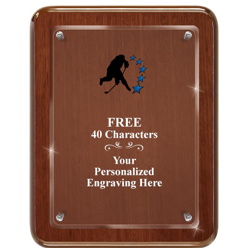 7X9 WALNUT FLOAT ACR PLQ