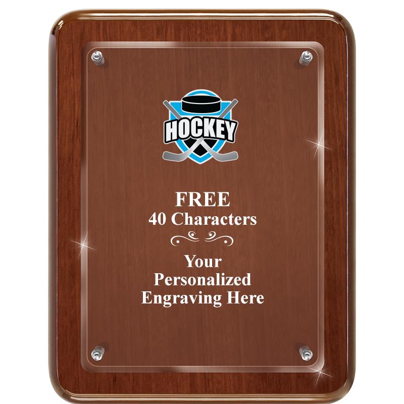 7X9 WALNUT FLOAT ACR PLQ