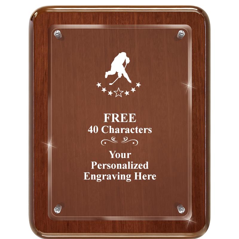 7X9 WALNUT FLOAT ACR PLQ