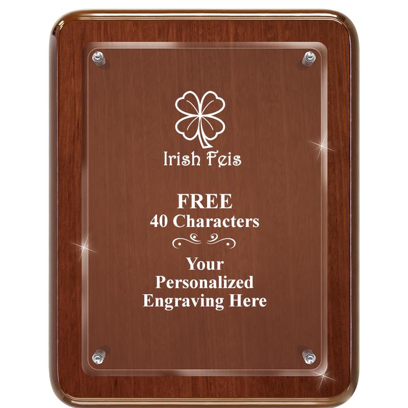 7X9 WALNUT FLOAT ACR PLQ