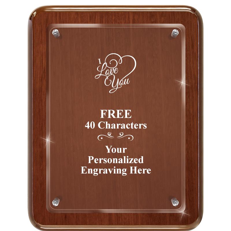 7X9 WALNUT FLOAT ACR PLQ