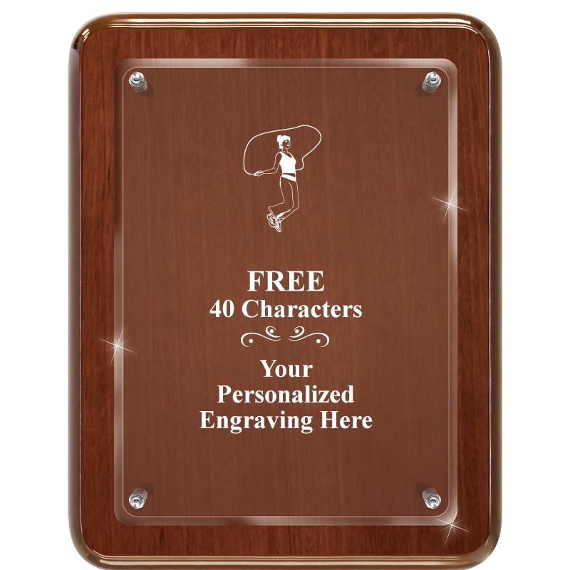 7X9 WALNUT FLOAT ACR PLQ