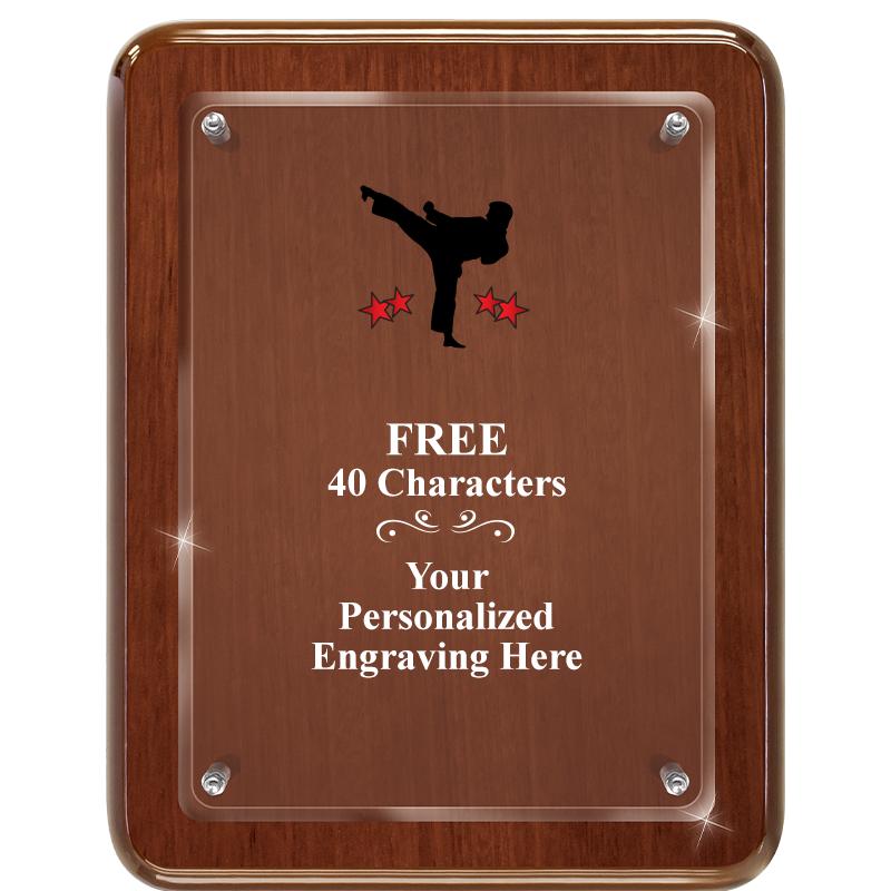 7X9 WALNUT FLOAT ACR PLQ