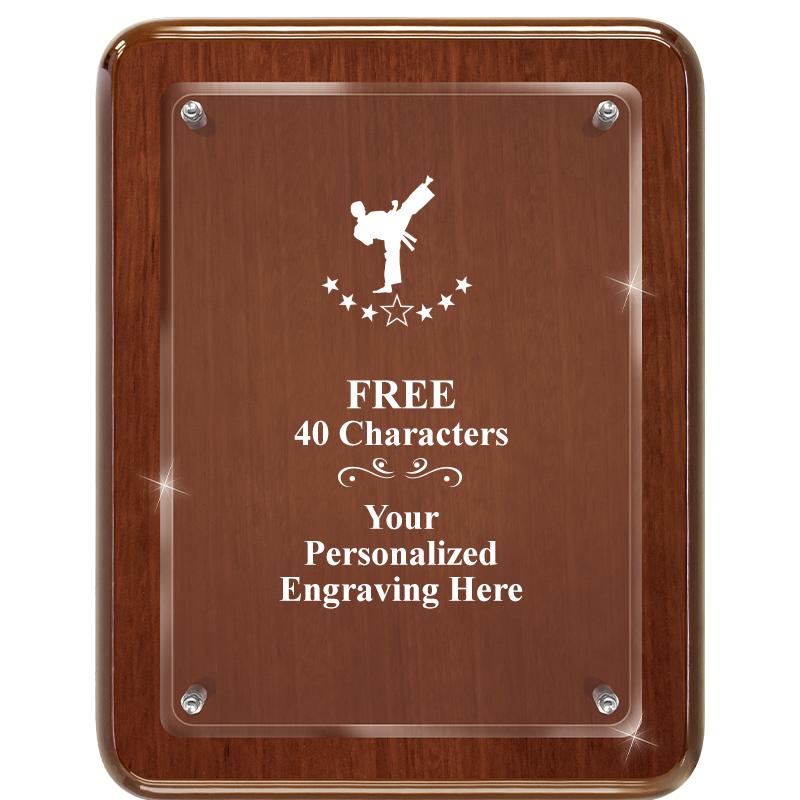 7X9 WALNUT FLOAT ACR PLQ