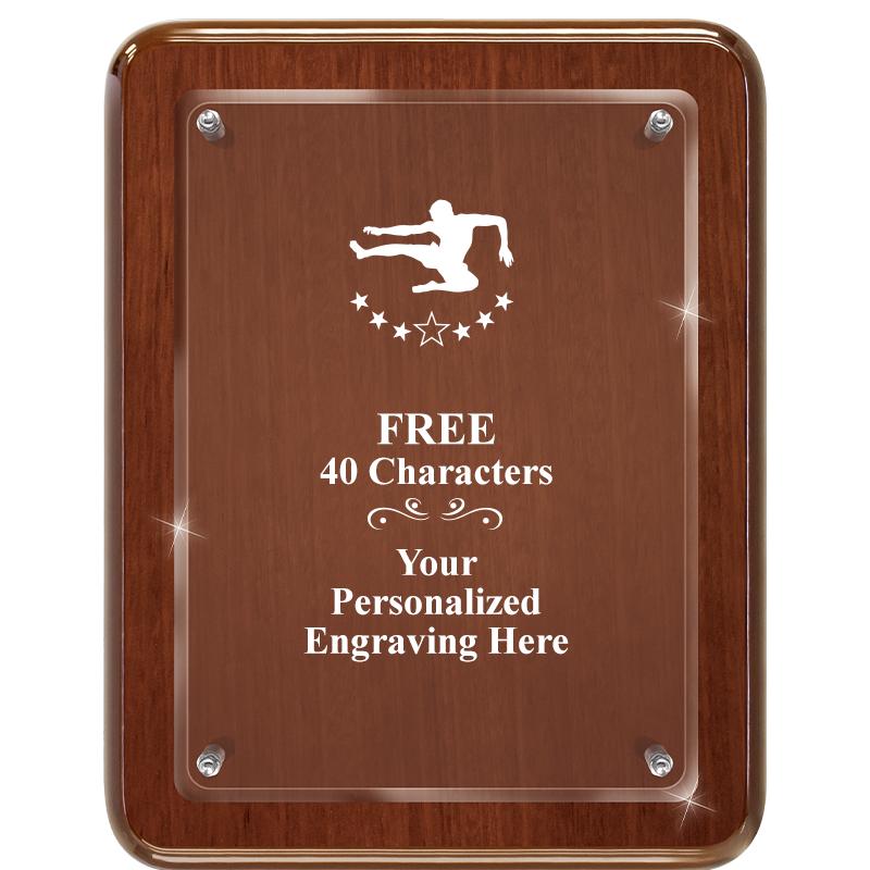 7X9 WALNUT FLOAT ACR PLQ