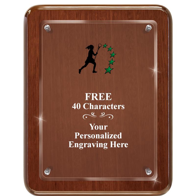 7X9 WALNUT FLOAT ACR PLQ