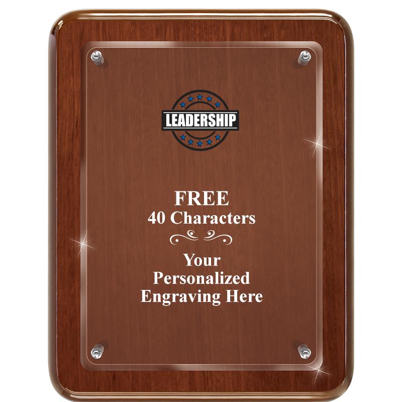 7X9 WALNUT FLOAT ACR PLQ