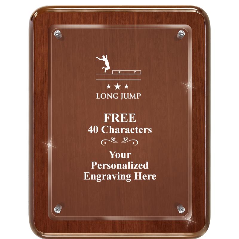 7X9 WALNUT FLOAT ACR PLQ