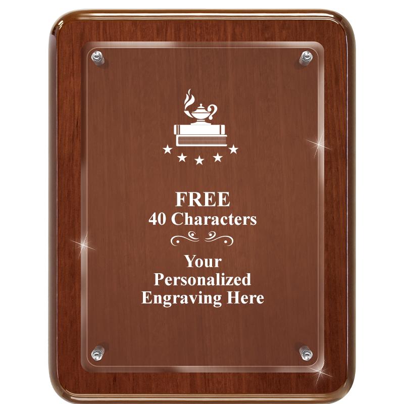 7X9 WALNUT FLOAT ACR PLQ