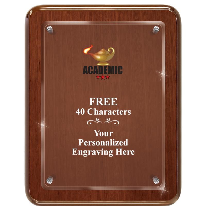 7X9 WALNUT FLOAT ACR PLQ