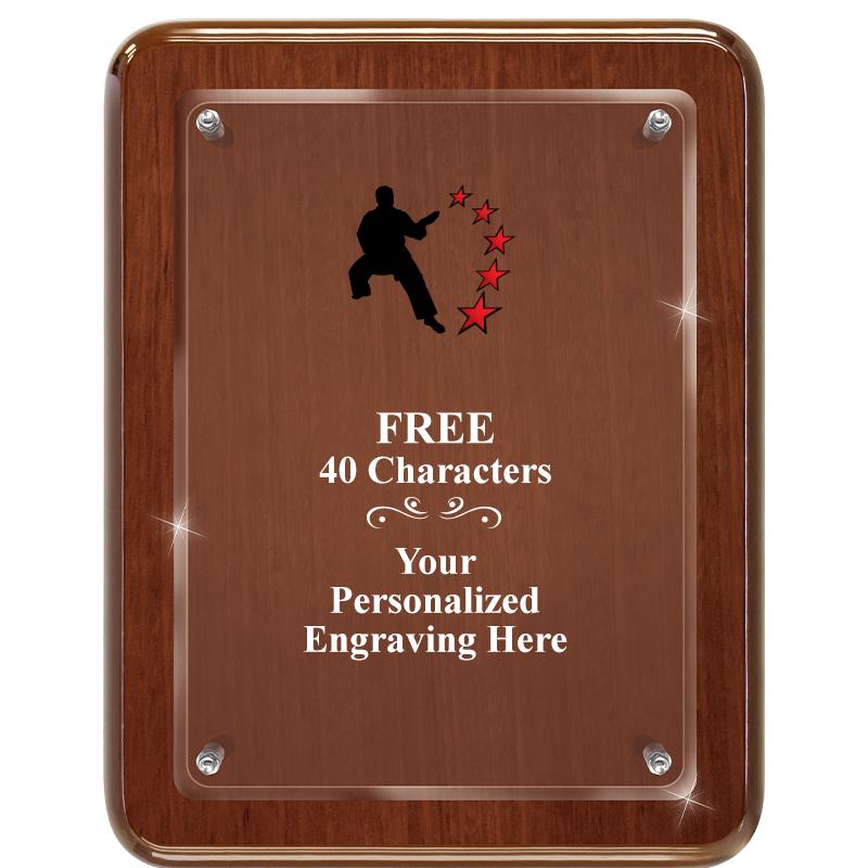 7X9 WALNUT FLOAT ACR PLQ