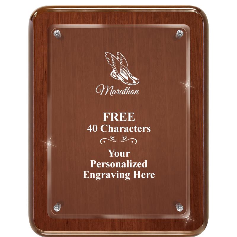 7X9 WALNUT FLOAT ACR PLQ