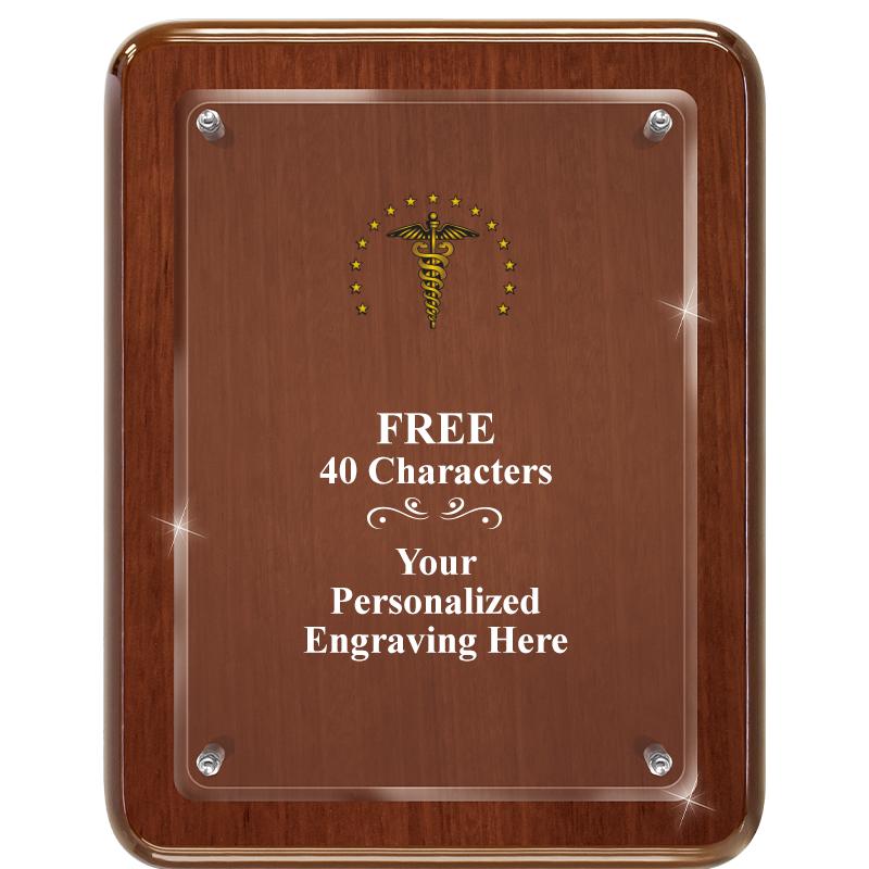 7X9 WALNUT FLOAT ACR PLQ