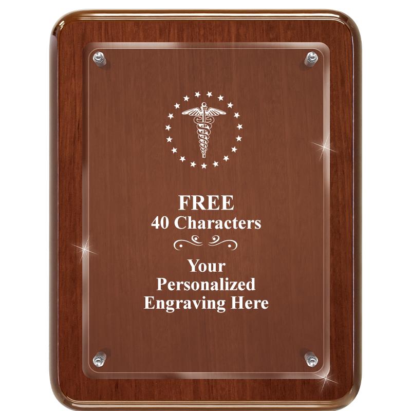 7X9 WALNUT FLOAT ACR PLQ