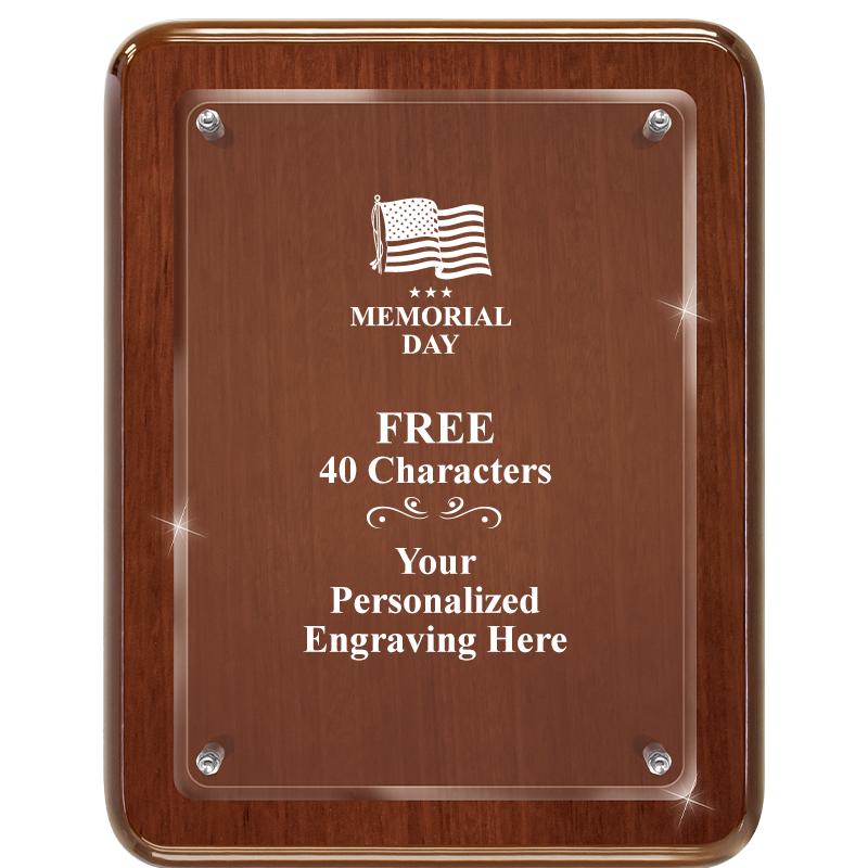 7X9 WALNUT FLOAT ACR PLQ