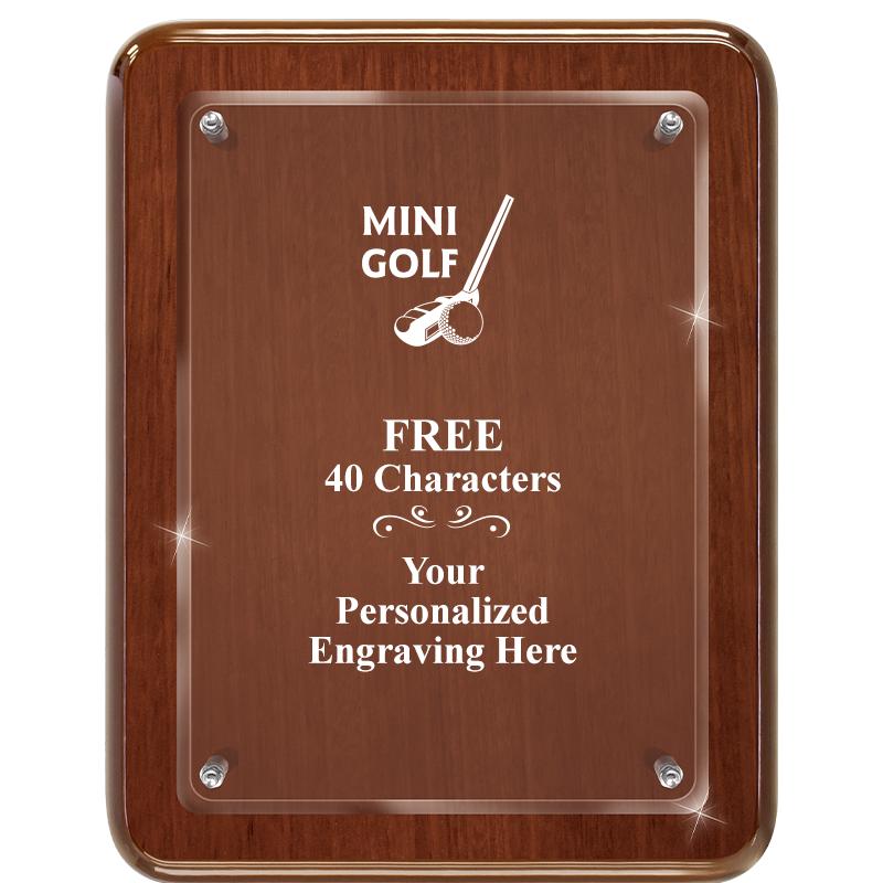 7X9 WALNUT FLOAT ACR PLQ