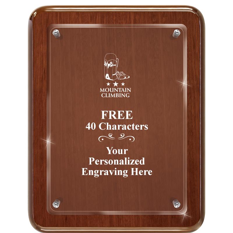 7X9 WALNUT FLOAT ACR PLQ