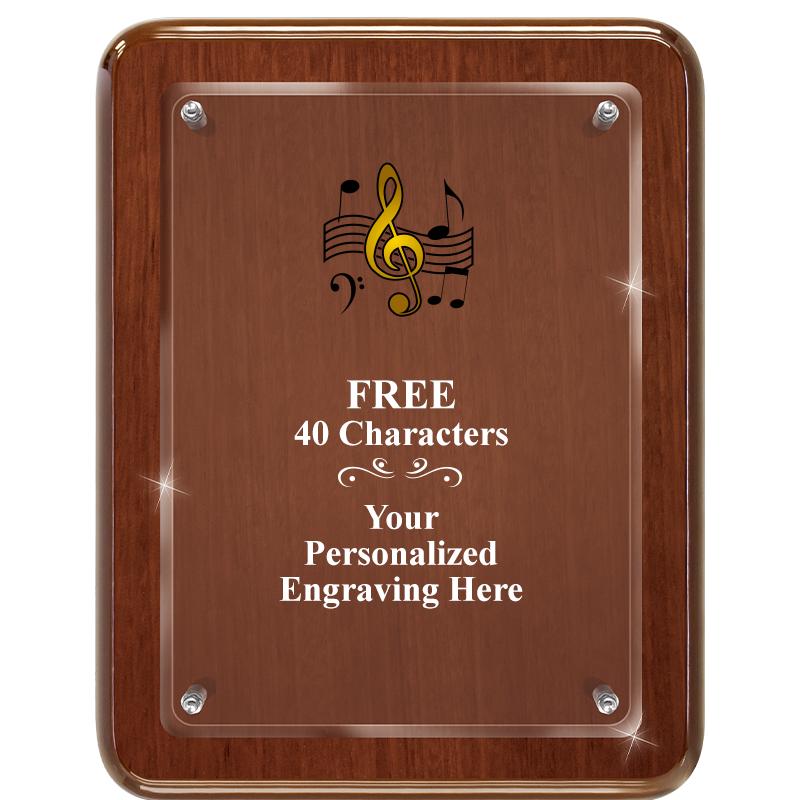 7X9 WALNUT FLOAT ACR PLQ