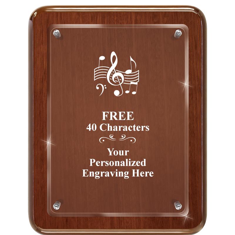 7X9 WALNUT FLOAT ACR PLQ