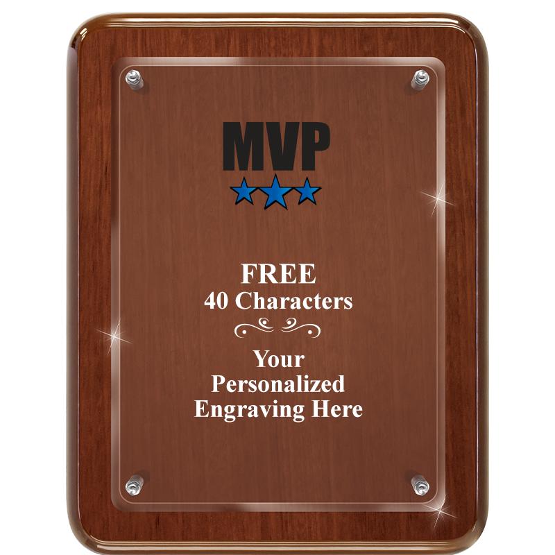 7X9 WALNUT FLOAT ACR PLQ