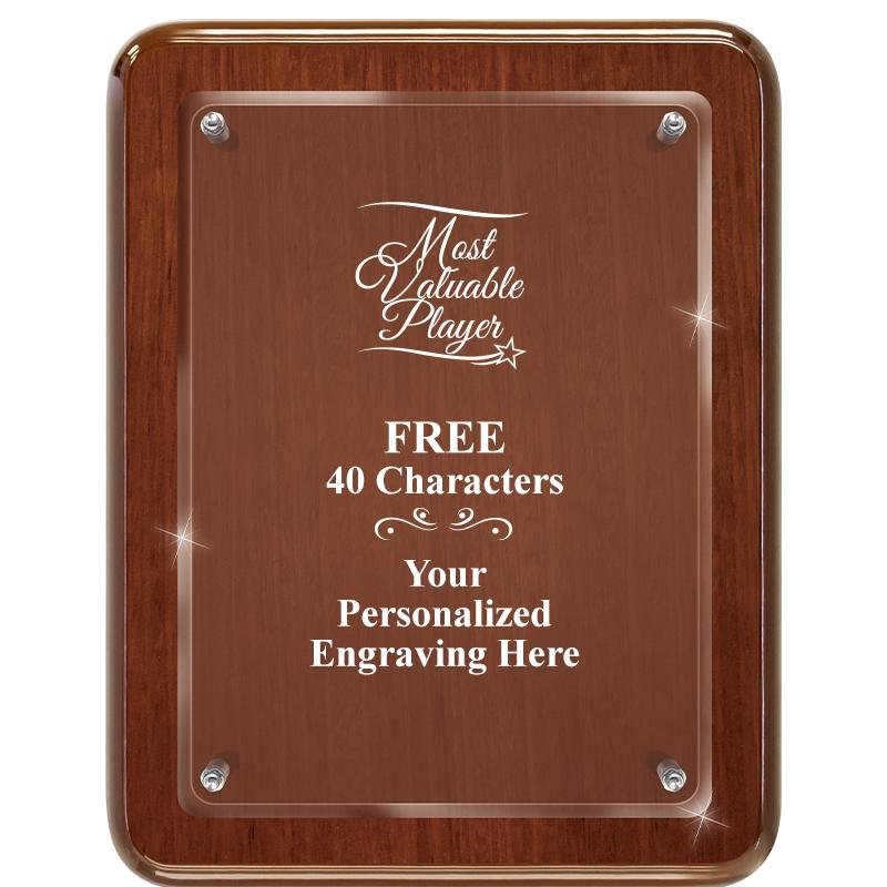 7X9 WALNUT FLOAT ACR PLQ