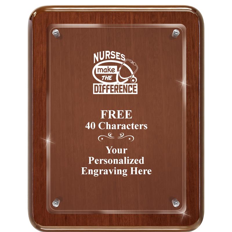 7X9 WALNUT FLOAT ACR PLQ