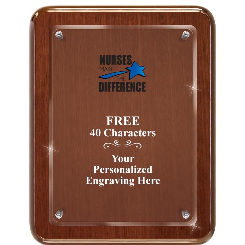 7X9 WALNUT FLOAT ACR PLQ