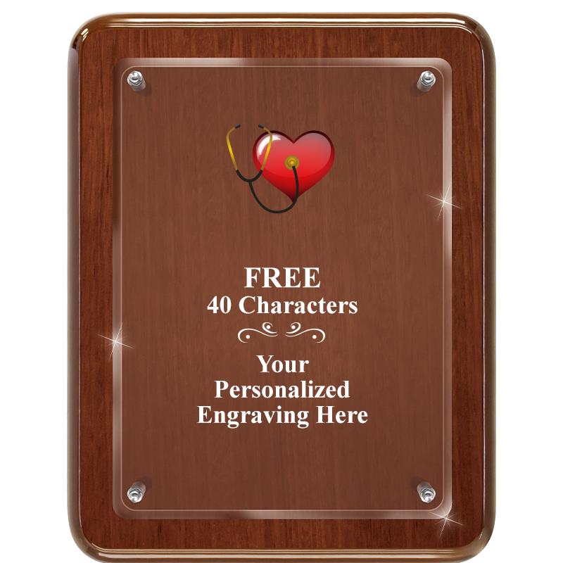 7X9 WALNUT FLOAT ACR PLQ