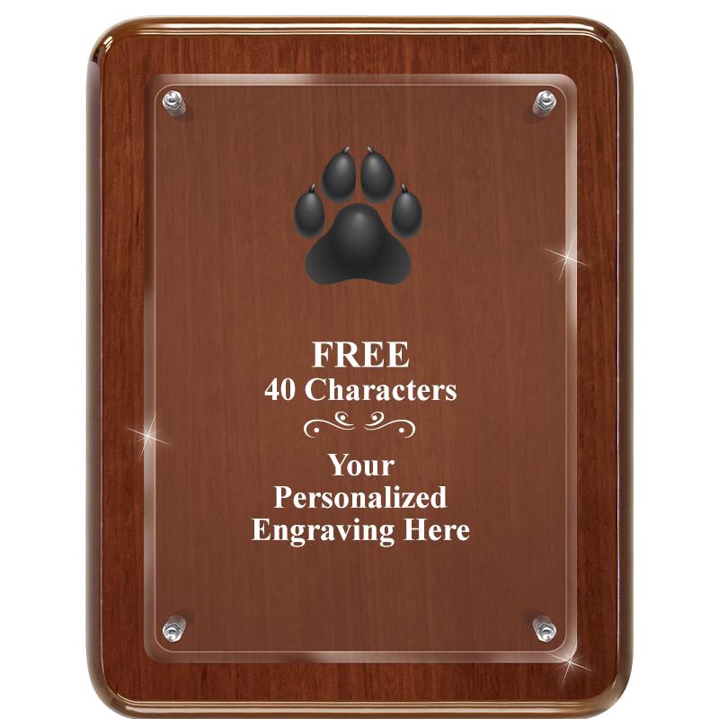 7X9 WALNUT FLOAT ACR PLQ