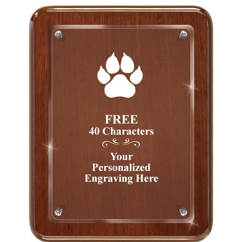 7X9 WALNUT FLOAT ACR PLQ