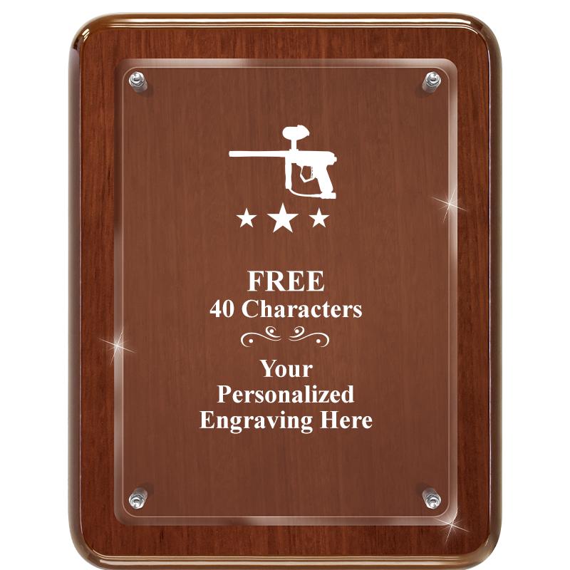 7X9 WALNUT FLOAT ACR PLQ